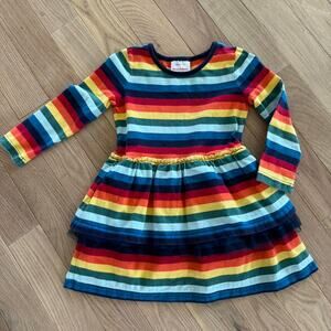 Striped dress with a rainbow